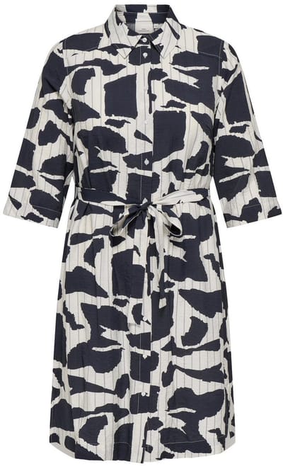 ONLY CARMAKOMA - CARMISIA 3/4 BLK SHIRT DRESS WVN Dames Jurk