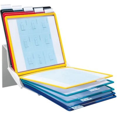 Durable Standaard voor bureaustandaard VARIO® PRO 10 - 5579 Zwart, Rood, Geel, Groen, Donkerblauw DIN A4 Aantal meegeleverde displaypanels 10