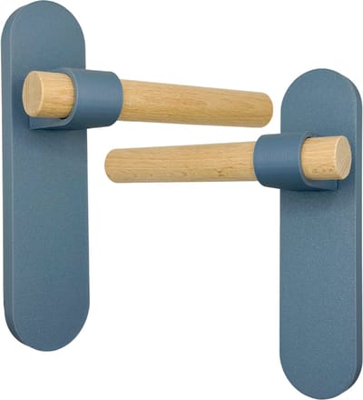 Home 3D® - Deurklink Blauw - Deurbeslag met Schild - Modern Design - voor Binnendeuren - Complete set - Ontworpen en Gemaakt in Nederland