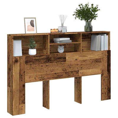vidaXL - Hoofdbordkast - 160x19x103,5 - cm - bewerkt - hout - oud - houtkleurig
