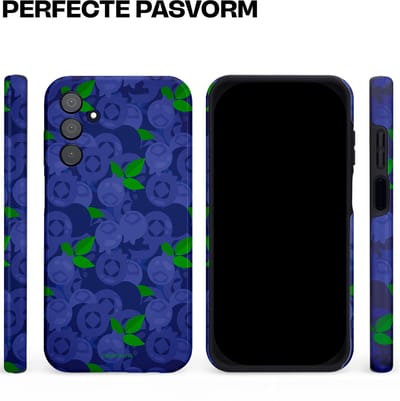 Casetastic hoesje geschikt voor Samsung Galaxy A15 5G / Samsung Galaxy A15 4G - Dubbellaagse bescherming - Berrytastic Blauwe Blueberry Bessen - Fashion Case - Donkerblauw Groen