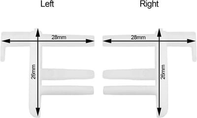 - Raamverduistering clips - Set van 20 - Wit - Bevestiging - Kunststof - Geschikt voor gordijnen - ABS - 28x26mm - Accessoires voor raamdecoratie - Linker en rechter raamclip.