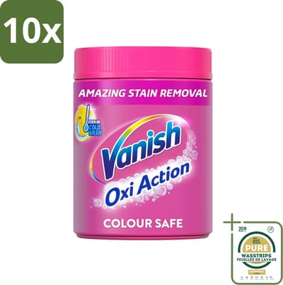 10 x Vanish Oxi Action Pink - Vlekkenverwijderaar - Wasbooster - Zonder Bleek - 1.12 Kg - Grootverpakking - Vlekkenverwijderaar - Wasbooster - Witte Kleding - Bleekvrije Was - Geurneutralisatie