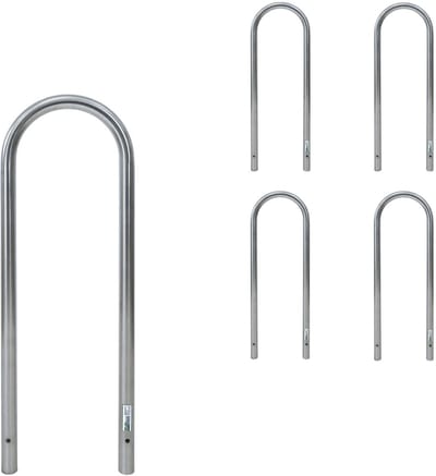 5 x Fietsenrek 115 x 41 cm roestvrij staal Ø 49 mm Beton in Fietsenrek Parker type U