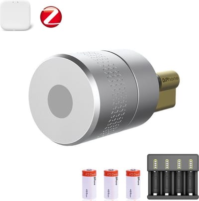 DrPhone ESL2 – Slimme WIFI Deur slot + Batterij Lader + Smart Gateway - 4 vergrendel methodes – Vingerafdruk Modus – Smart Lock - Tuya App - Zilver