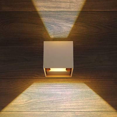 Globo LED buiten wandlamp Veronika, zandkleurig, up/down, IP54