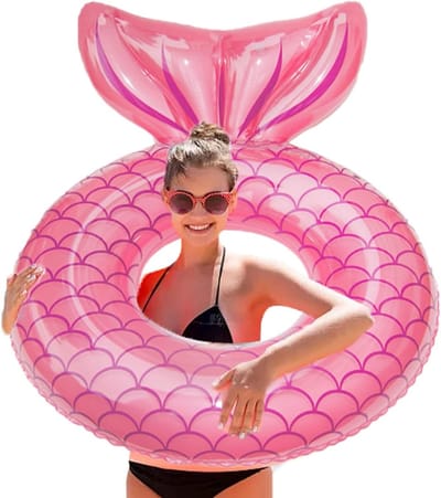 Grote Opblaasbare Zwemring voor Volwassenen in de Vorm van een Zeemeerminstaart - Duurzaam en Geschikt voor Zwembad, Strand en Zomerfeesten
