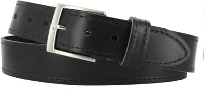 Leren Riem | 4cm breed | Riemmaat: 85cm (totale lengte: 100cm) | 100% echt leer | Kleur: zwart | Nikkelvrije gesp | Cadeau Kado Mannen