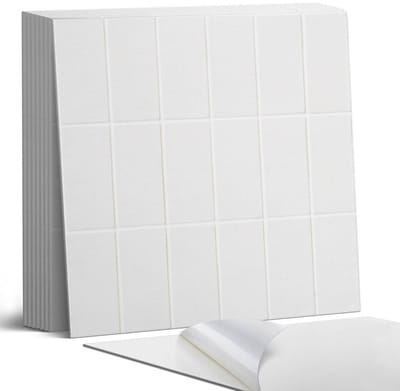 Coloray Plaktegels - Een eenvoudig mozaïek van rechthoeken Portugese Tegels - 30 cm x 30 cm - Wit Plaktegels - 9 stuks - Vierkant PVC Tegels - Plaktegels Keuken - Zelfklevende Vloertegels - Vinyl Tegels - Zelfklevende Tegels