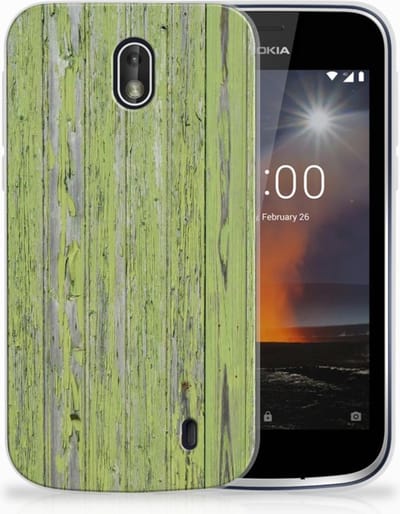 Nokia 1 Bumper Hoesje Green Wood
