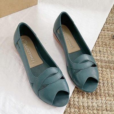 Sandales d'été pour femmes, chaussures plates à bout ouvert, antidérapantes, semelles souples et confortables 37 black
