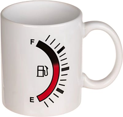 NietMokken.nl - Magische Tankmeter Mok – Magic Mok met Warmtegevoelige Brandstofmeter – Kleurveranderende Koffiemok – Cadeau voor Auto Liefhebber, Motorliefhebber en Monteur – 325 ml - Inclusief gratis NietMokken® viltje