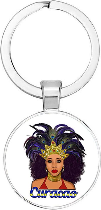 Akyol - Curaçao vrouw Sleutelhanger - curaçao - reizigers - leuke cadeau voor iemand die houdt van Curaçao - verjaardagscadeau - kado - gift - 2,5 x 2,5 CM