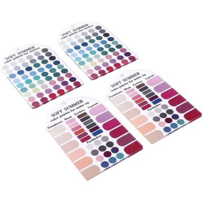 2 Sets Kleurenpalet Kaarten Draagbare 12 Seizoenen Kleuranalyse Gids voor Kleding Make-up Huidskleur Test gray