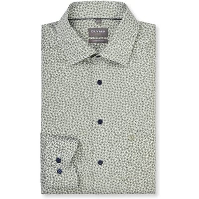 OLYMP Luxor Overhemd, Comfort Fit, New Kent, Olijfgroen