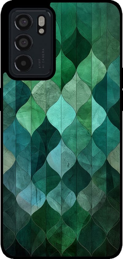 Smartphonica Telefoonhoesje Geschikt voor Oppo Reno6 5G met groene bladeren opdruk - TPU backcover case green leaf design - Groen geschikt voor Oppo Reno6 5G