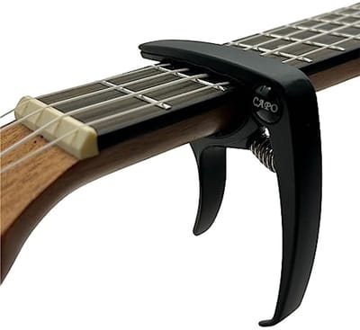 Capodastro voor Gitaar, Bas en Ukelele - Professionele Metalen Premium Klem met Houten Accent voor Akoestisch en Elektrisch