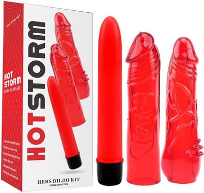 Hot Storm - Hers - Vibrator Set met Vibrator en 2 Vibrator Sleeves