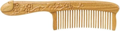 Houten Kam - Dames Kam - Haar Verzorgen - Afgeronde Tanden - 20 cm - Houtkleur