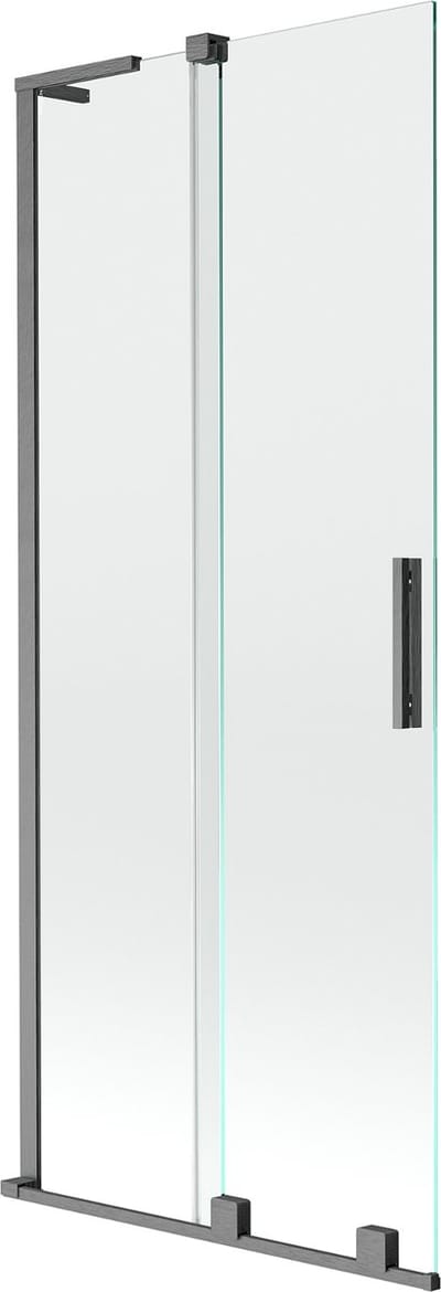 Mexen Velar L tweeledige schuifbare douchescherm 80 x 150 , transparant, geborsteld geweergrijs - 896-080-003-01-66