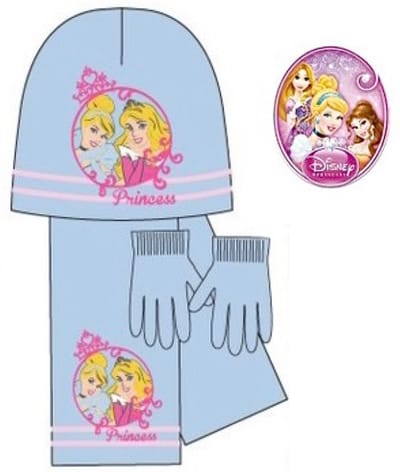 Disney Princess 3-Delige Set - Muts + Sjaal + Handschoenen - Blauw - Maat 52 cm (±2-5 jaar)