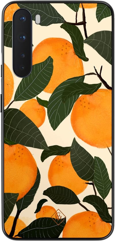 Casimoda® hoesje - Geschikt voor OnePlus Nord - Orange Garden - TPU - Backcover - Groen - Bloemen