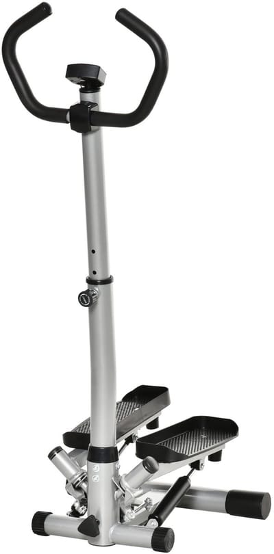 TRUUSK Stepper Thuis Trainer - Fitnessapparaat met Handvat - LCD-Scherm - Verstelbare Snelheid - Been- en Biltraining - Thuis