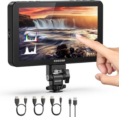 Professionele 7 Inch Camera Field Monitor met 2400nit HD Touch Screen, 3D LUT en 4K HDMI Output voor DSLR Video en Fotografie