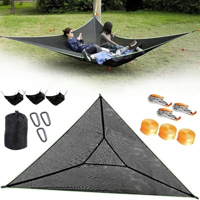 Driehoek hangmat - Outdoor relaxen - Kamperen en buiten - Stabiel driehoekig ontwerp - 4 meter - Meerkleurig