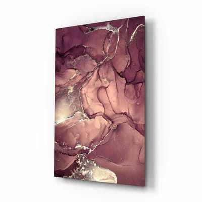 Glasschilderij - Abstract - Roze - 72x46 cm