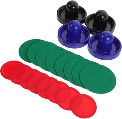 Airhockey Accessoires Set - Pucks en Pushers - Spelplezier Binnen - Zelfklevende Vervangingspads - Set van 4 - Diverse kleuren