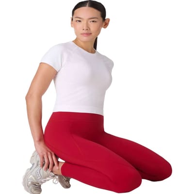 Sweaty Betty Athlete Crop Seamless Workout T-Shirt WIT - Maat S