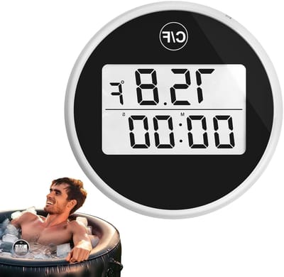 Temperatuurmeter Timer - Badmeter Digitaal - Koude Therapie - Drijvend Waterproof Ontwerp - 8 cm Lengte - Zwart Wit