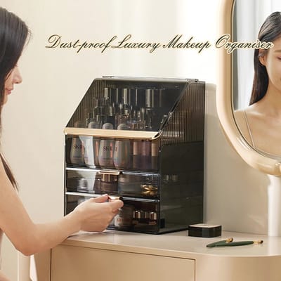 Make-up Organizer met Deksel - Stofdicht Cosmetica-Display voor Slaapkamer en Badkamer