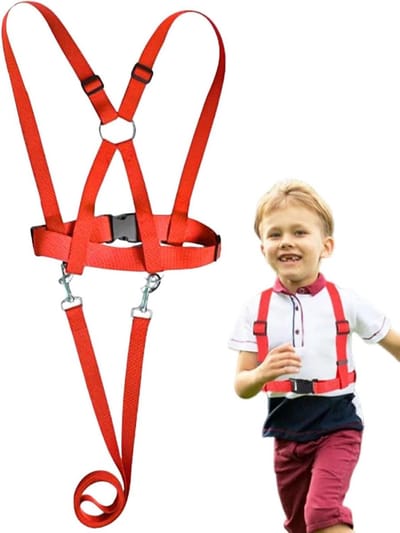 Kinder Veiligheidsharnas - Anti-kwijt tuigje - Buitenactiviteiten - Verstevigde naden - 200 cm lengte - Rood