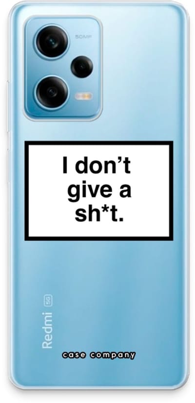Case Company® - Hoesje geschikt voor Xiaomi Redmi Note 12 Pro 5G hoesje - Don't give a shit - Soft Cover Telefoonhoesje - Bescherming aan alle Kanten en Schermrand