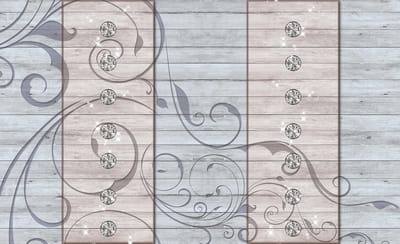 Floral Design Wood Plankets Photo Wallcovering