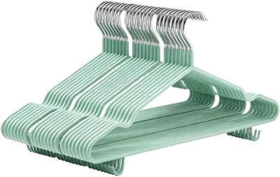 Kledinghangers Kleerhangers Kledinghangers For Kledingjassen, Antislip Met Haak, Slaapzaalbalkon Kleerhangers Ruimtebesparende(Grün,20pcs)