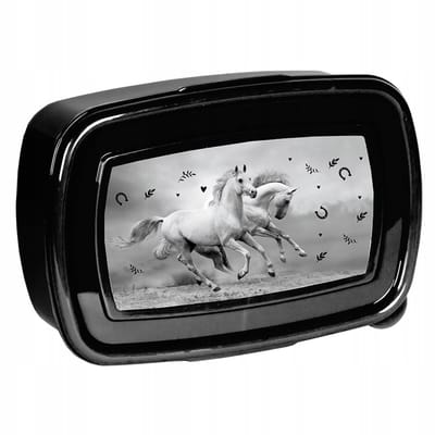 Paso Lunchbox Paarden Zwart - School & Uitjes