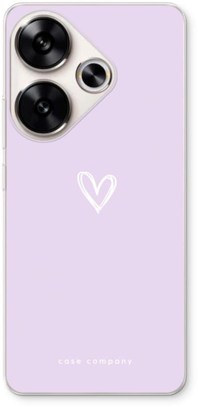Case Company® - Hoesje geschikt voor Xiaomi Poco F6 hoesje - Klein hartje paars - Soft Cover Telefoonhoesje - Bescherming aan alle Kanten en Schermrand