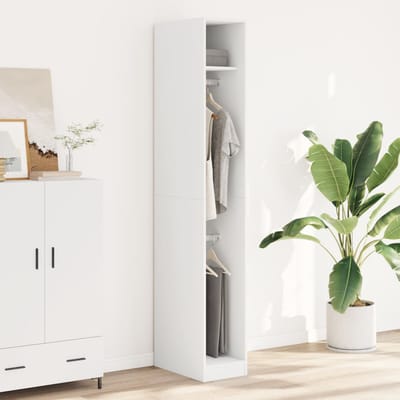 Vidaxl Kledingkast, Wit, 30X50X200 Cm, Materiaal Houtvezelplaat