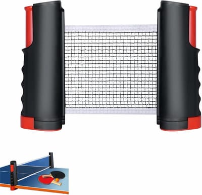Tafeltennisnet - Draagbaar Ping Pong - Elke Tafel Gebruiken - Uittrekbaar en Verstelbaar - 170cm Max Lengte - Zwart