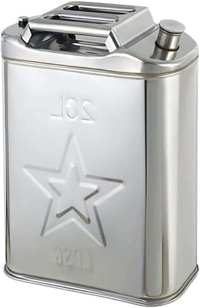 Brandstof Jerrycan - Tank Container - Reserve Brandstof Opslag - Roestvrij Staal - 5L 10L 15L 20L - Zilver
