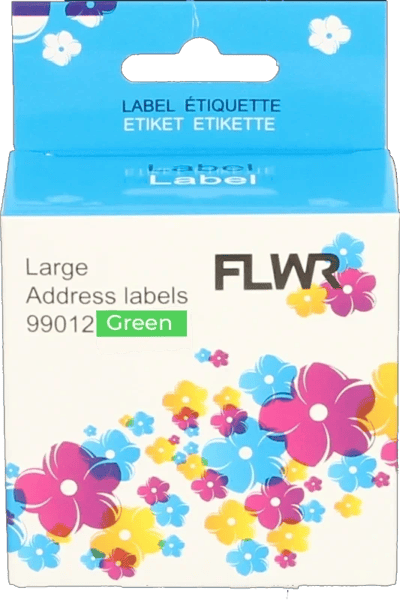 FLWR Dymo 99012 adreslabel 36 mm x 89 mm groen