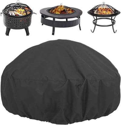Vuurkorf Afdekhoes - Buitenhaard Cover - Bescherming Buiten - Waterdicht Oxford Stof - 86x38 cm - Zwart