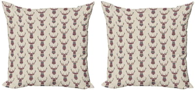 ABAKUHAUS – Hert kussenhoes 2x40x40 cm – Dubbelzijdig bedrukt – Rits