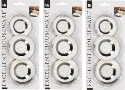 Excellent Houseware Gootsteenfilters - 9x stuks - 2 maten - metaal