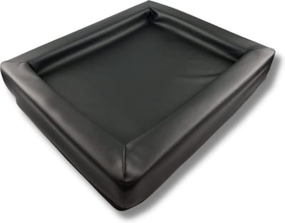 Loungebed Hondenbed S - 60 x 50 cm - Leatherlook Zwart - Hondenmand Comfort Hondenkussen