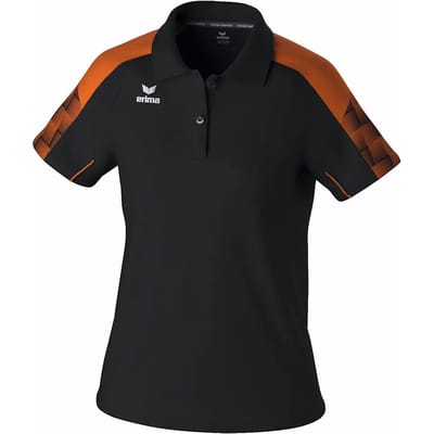 Erima Evo Star Polo Dames - Zwart / Oranje | Maat: 34