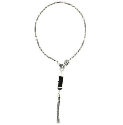 Behave Ketting met hanger zwart en wit